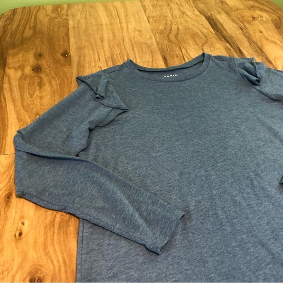 Torrid Classic Fit Ice Blue Ruffled Tee Long Sleeve TShirt Womens Size 00 - Picture 2 of 8